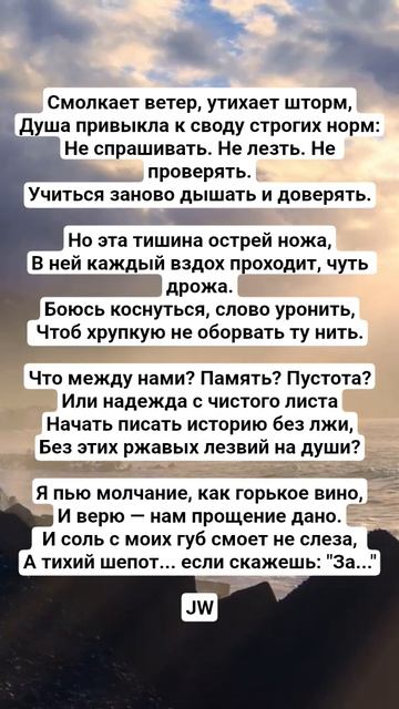 JW - Тишина после шторма #поэтическийклуб #стихи #поэзия #культура #поэтично #любовь #стих