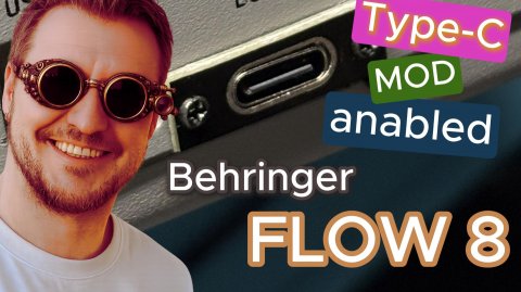Behringer FLOW 8 Type-C MODE (модернизация разъёма питания)