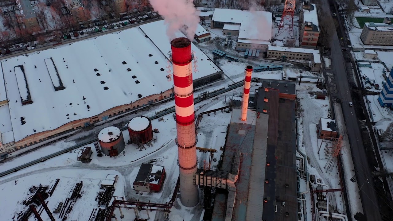 Полёт над парящими трубами ( DJI Mavic 2 Pro )