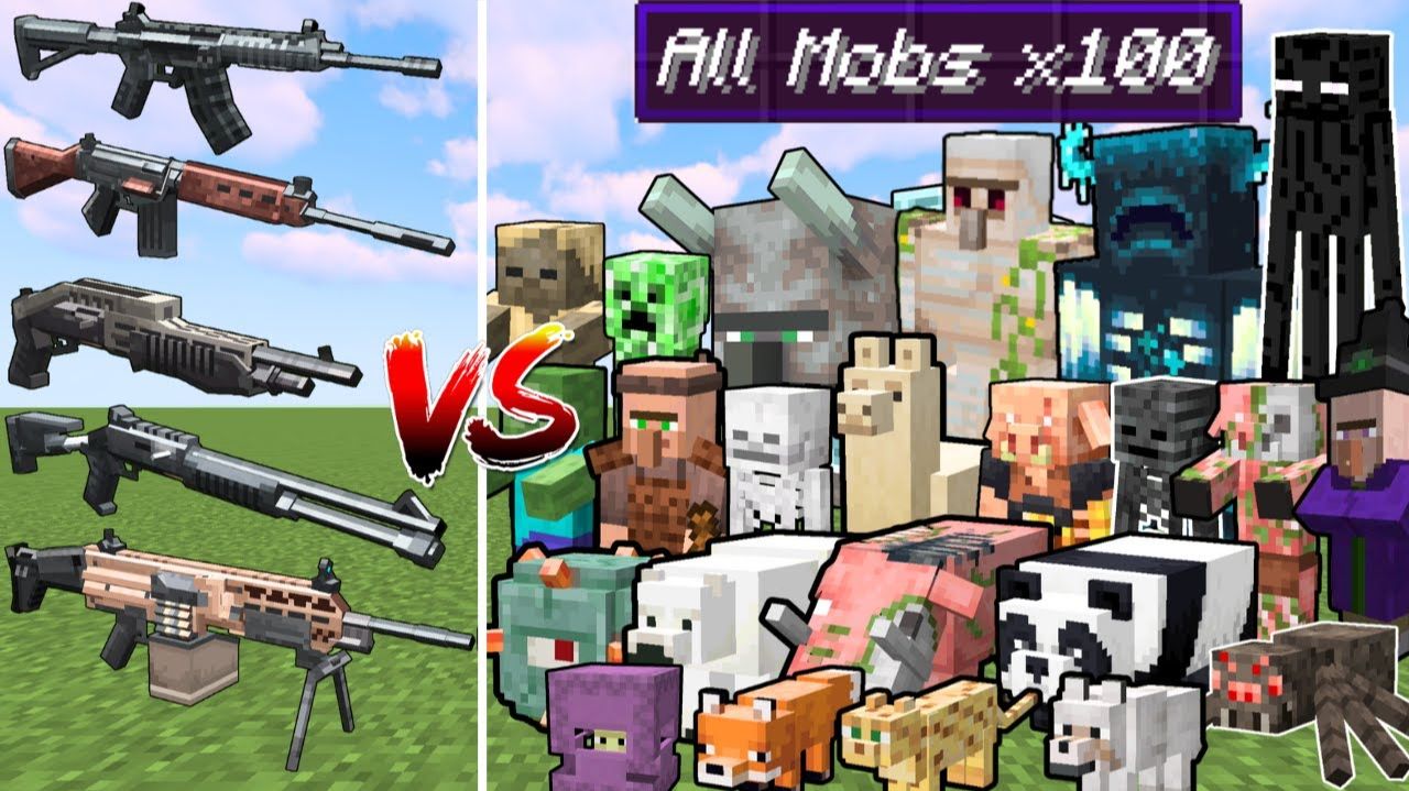 Какая новая пушка 1.1.7 TaCZ может победить большинство мобов Minecraft x100 раз подряд？
