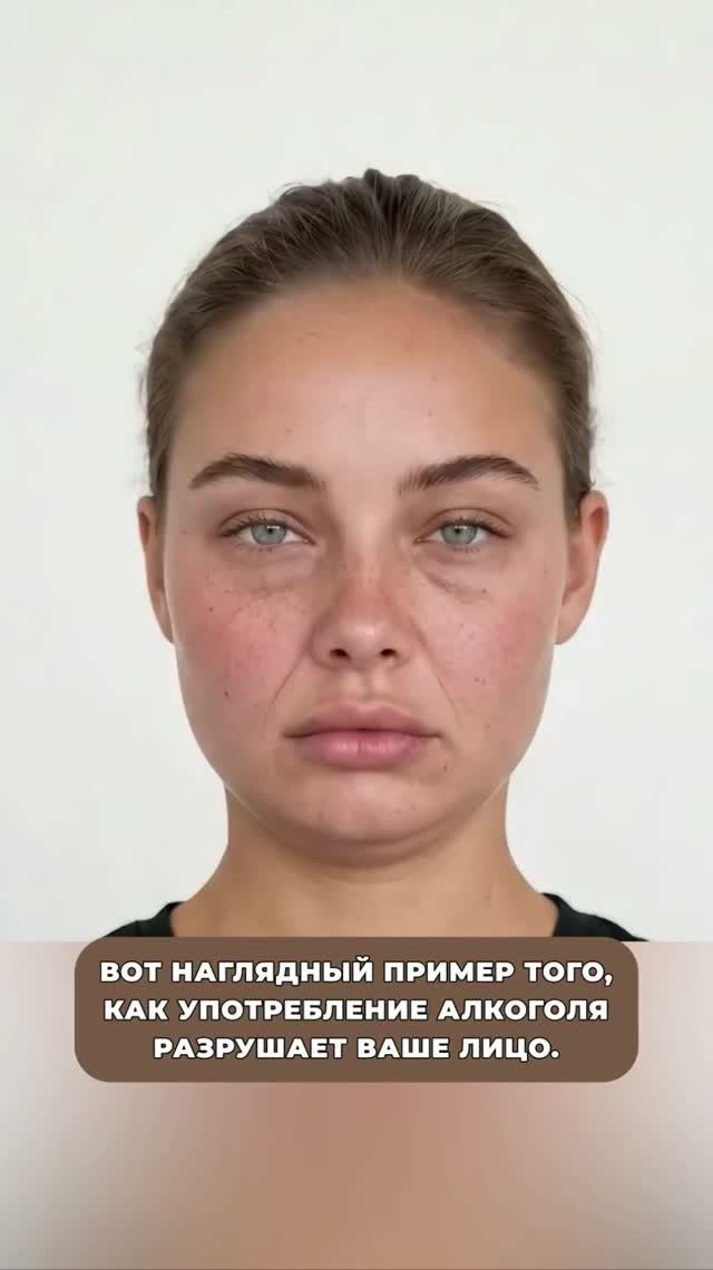Вот наглядный пример того, как употребление алкоголя разрушает ваше лицо