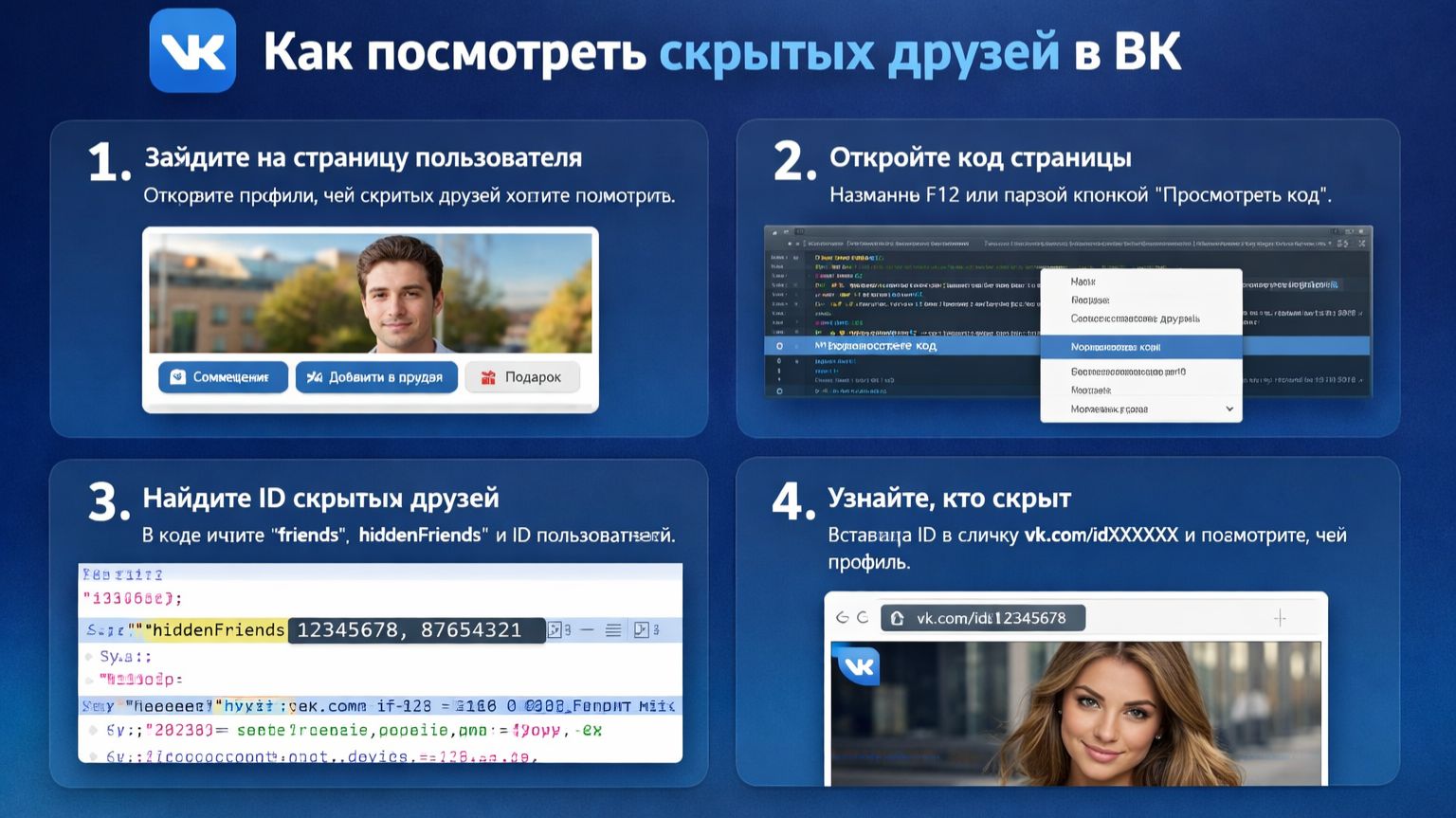 Как посмотреть скрытых друзей в ВК у другого пользователя в ВКонтакте