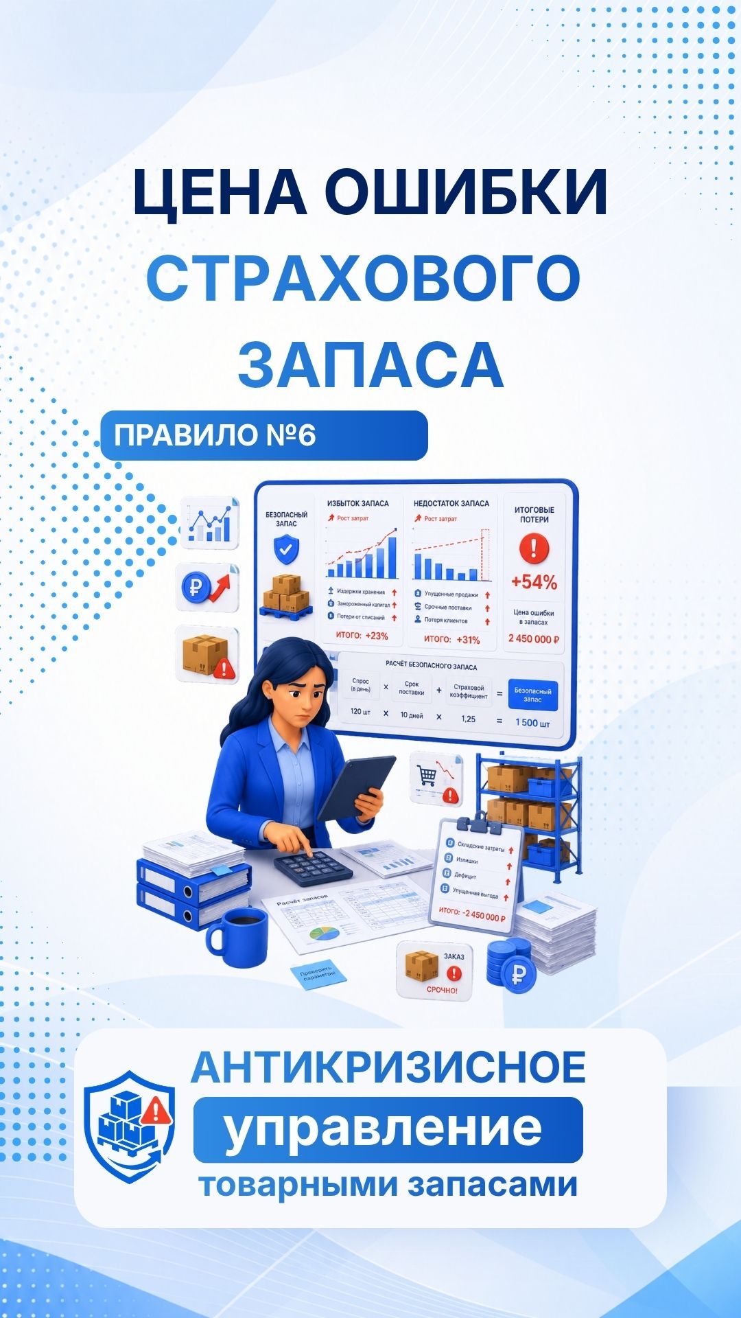 Считайте страховой запас через цену ошибки. 6 правило антикризисного управления запасами.