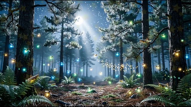 Спокойные звуки сверчков перед сном 🌙 Ночной лес ⭐ Релакс, медитация, сон от бессонницы
