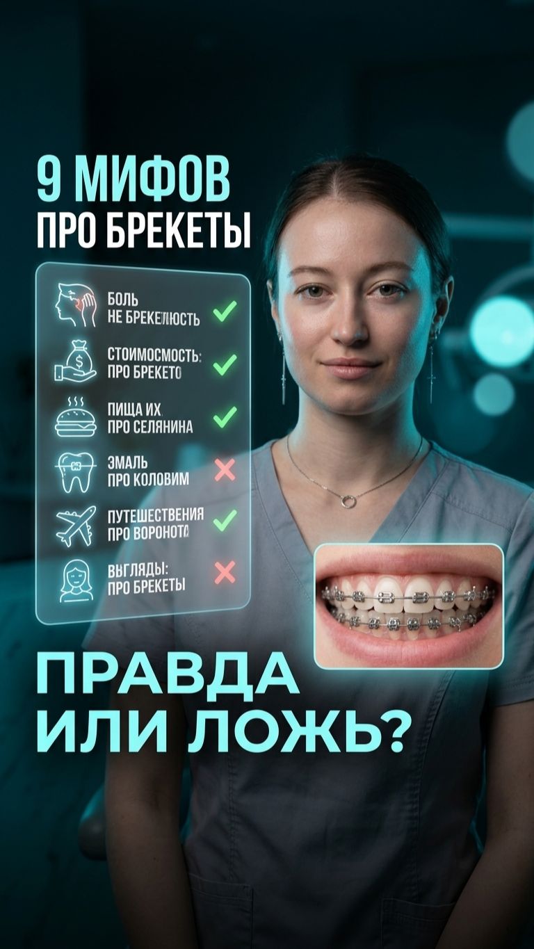 Брекеты больно? Дорого? Портят зубы? 9 мифов разоблачаем за 60 секунд