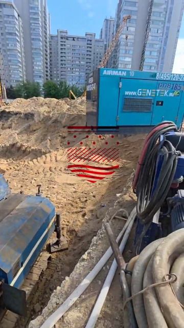 Нулевой цикл: бурение водопонизительной скважины под насосы для сухого котлована. 📐👷♂️