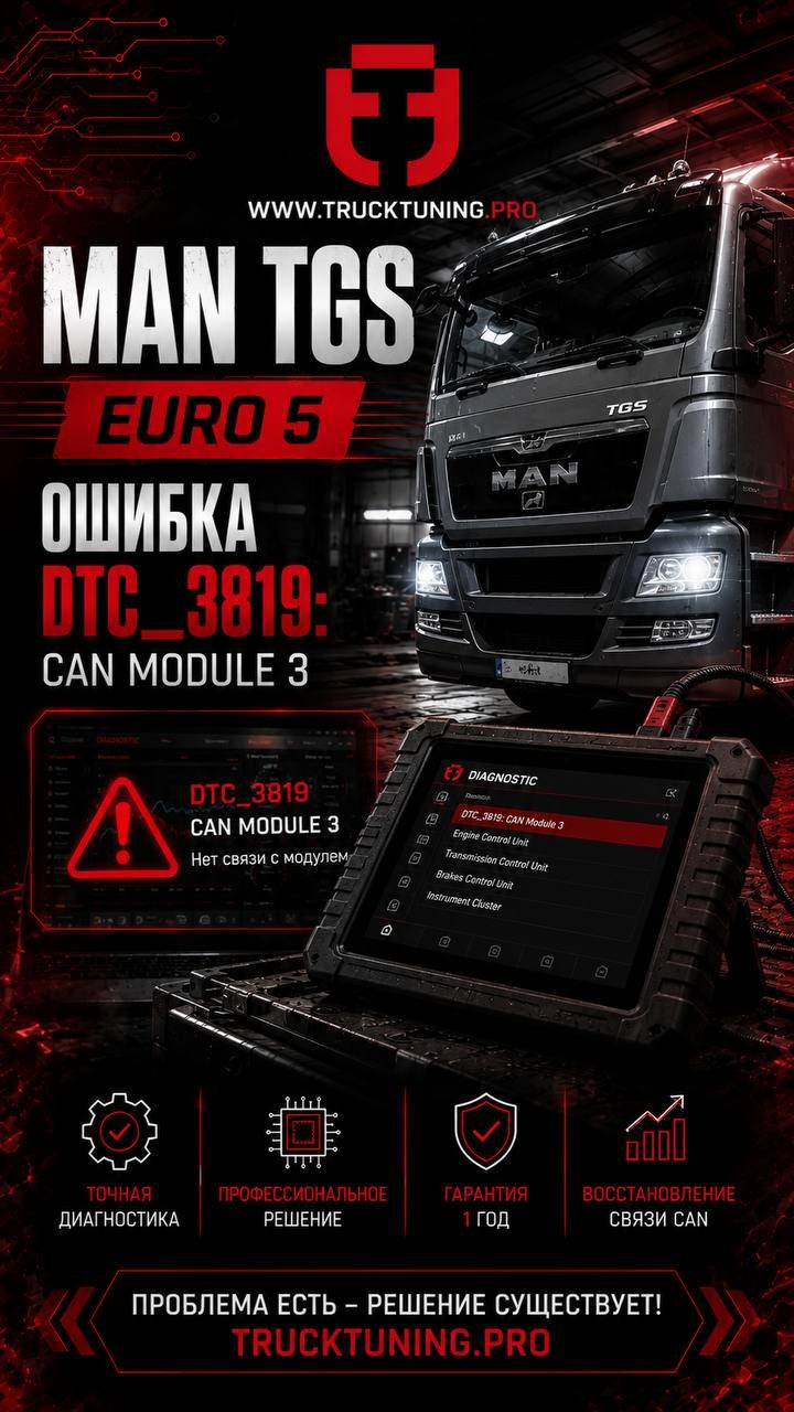 Ошибка DTC 3819 на MAN TGS