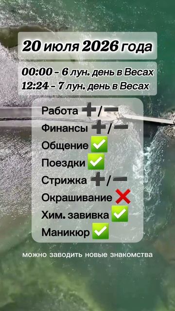 Гороскоп 20 июля 2026 года, лунный день