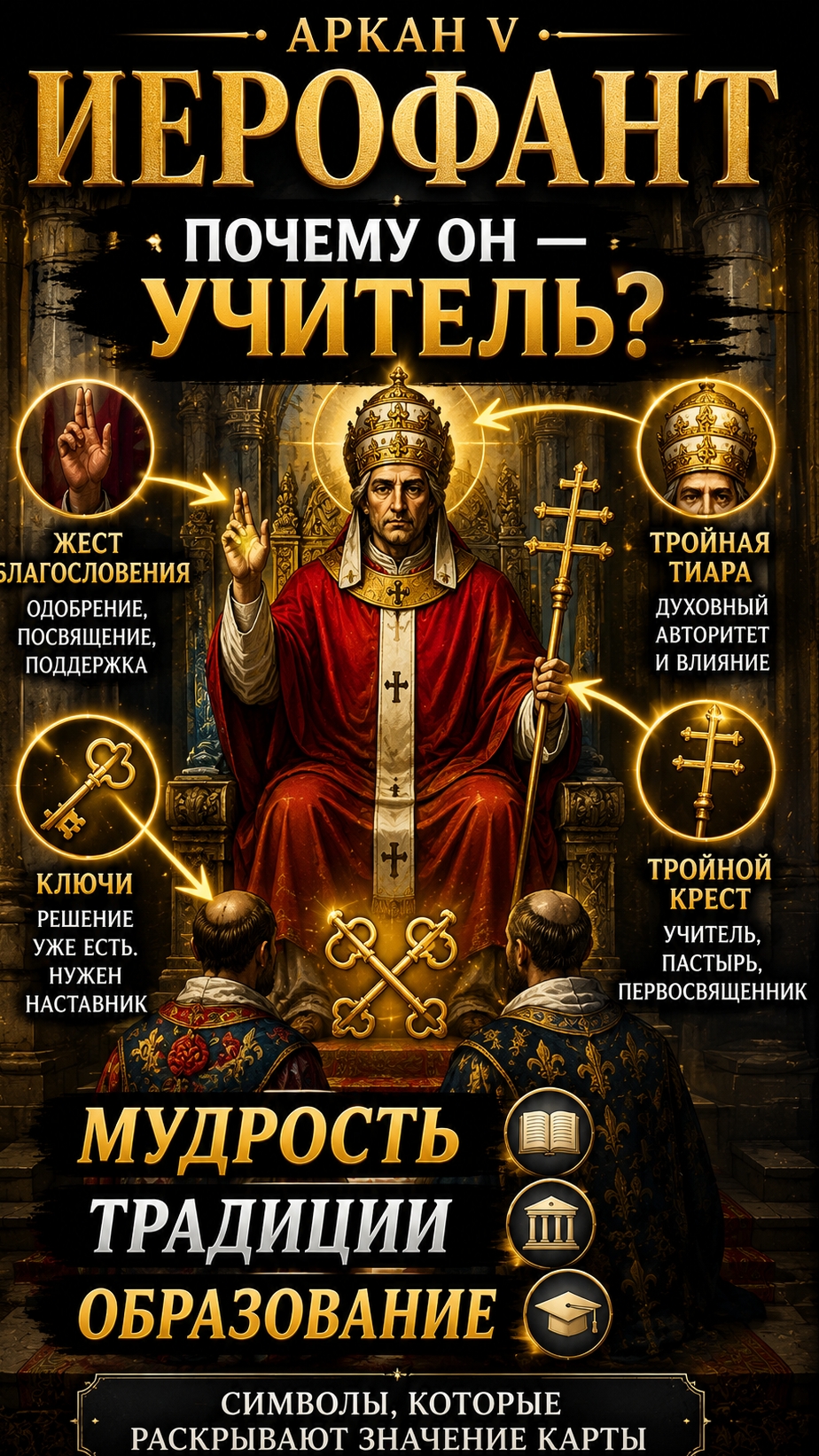 Почему Иерофант это про мудрость, традиции и образование