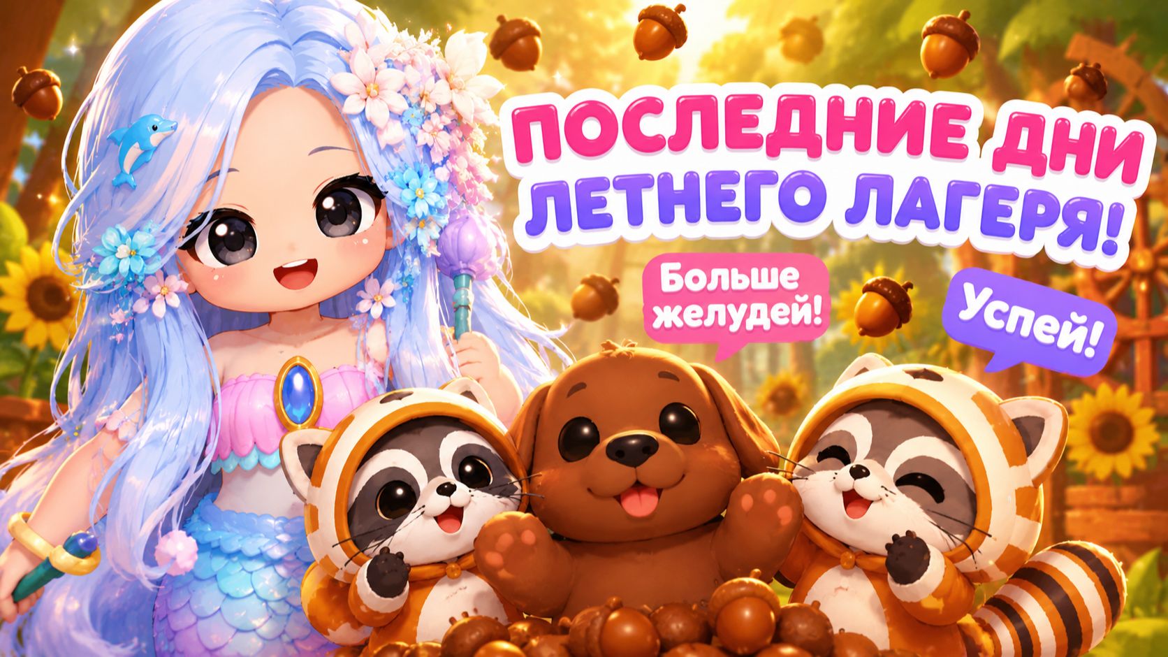🎈🙀УСПЕЙ! ПОСЛЕДНИЕ ДНИ ЛЕТНЕГО ЛАГЕРЯ! БОЛЬШЕ ЖЕЛУДЕЙ!