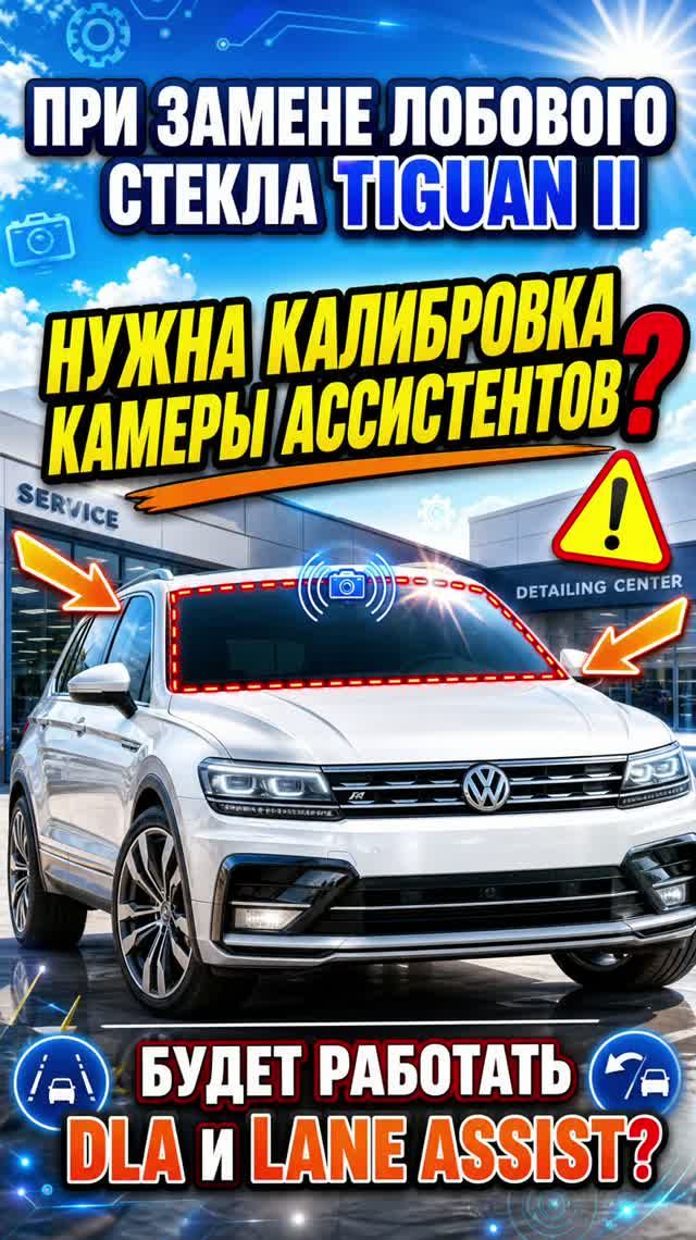VW Tiguan 2016-2020: Замена лобового стекла, нужна калибровка камеры ассистентов?