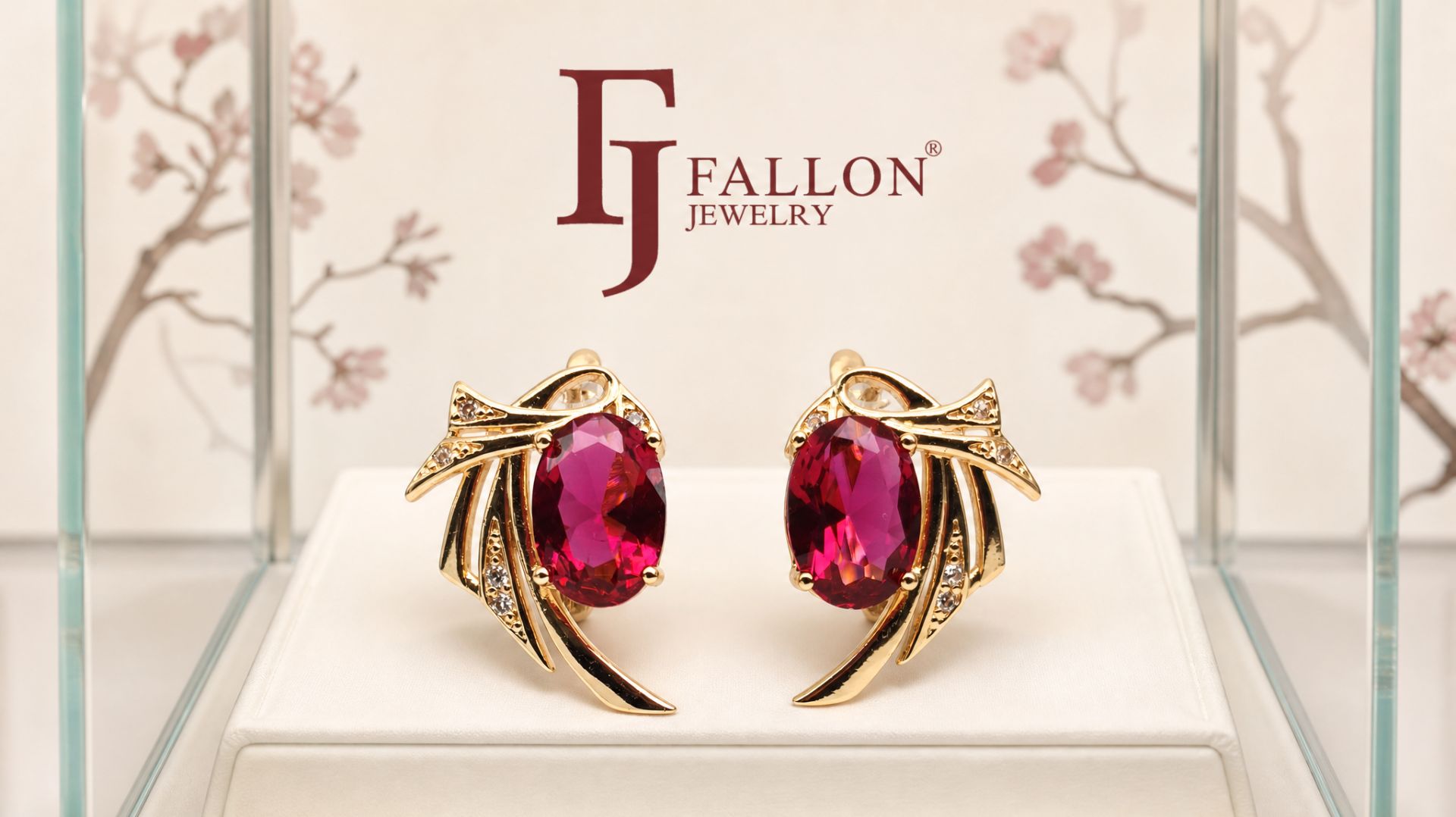 Серьги, FALLON Jewelry, Розовый (Позолота, Цирконы) , (Клеопатра), F1-009
