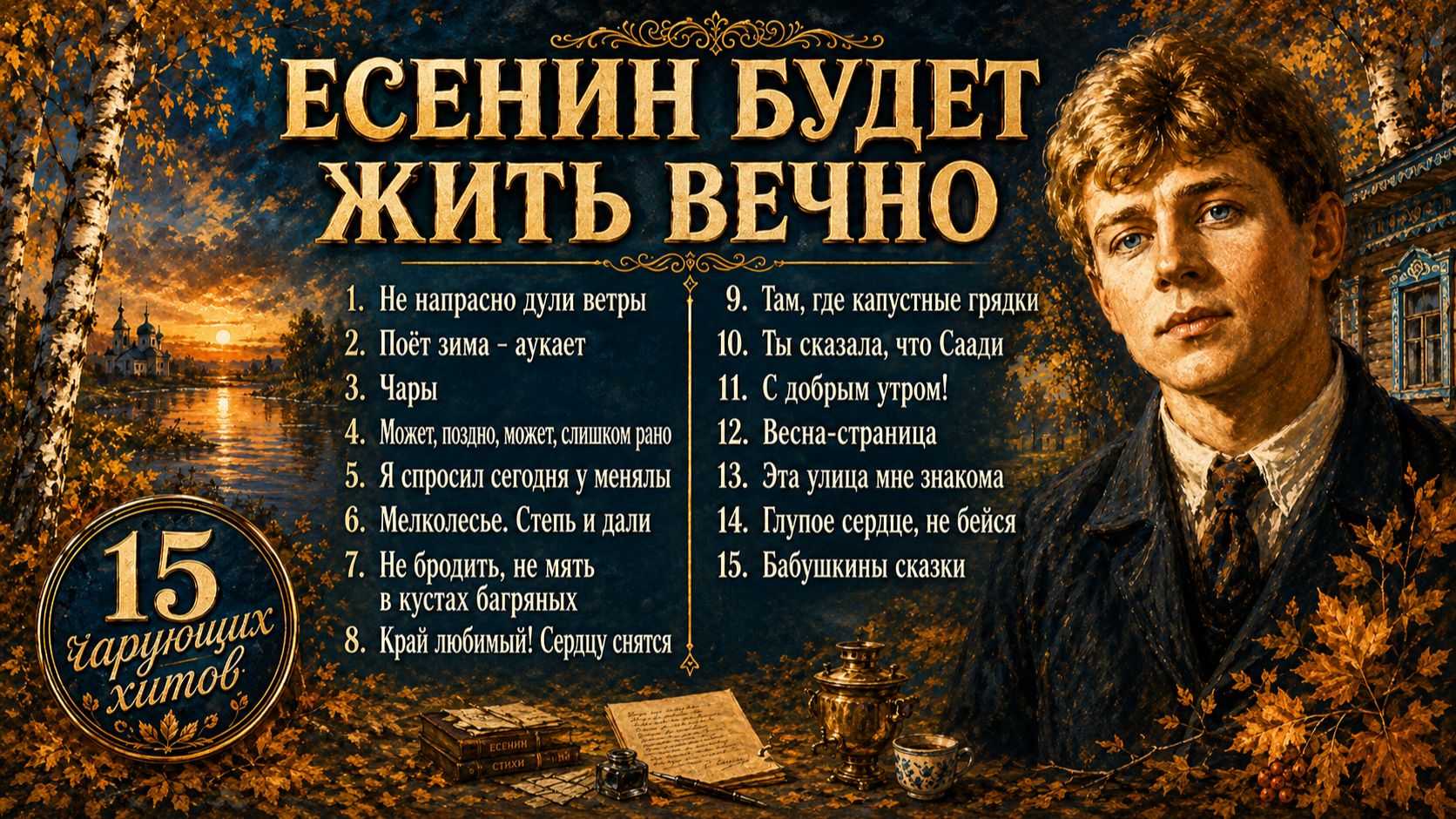 🪶 ЕСЕНИН БУДЕТ ЖИТЬ ВЕЧНО 🪶 15 Лучших Песен на Стихим