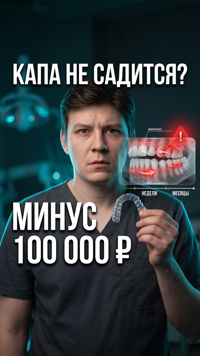 Капа не садится? Зубы сдвинулись за недели без фиксации