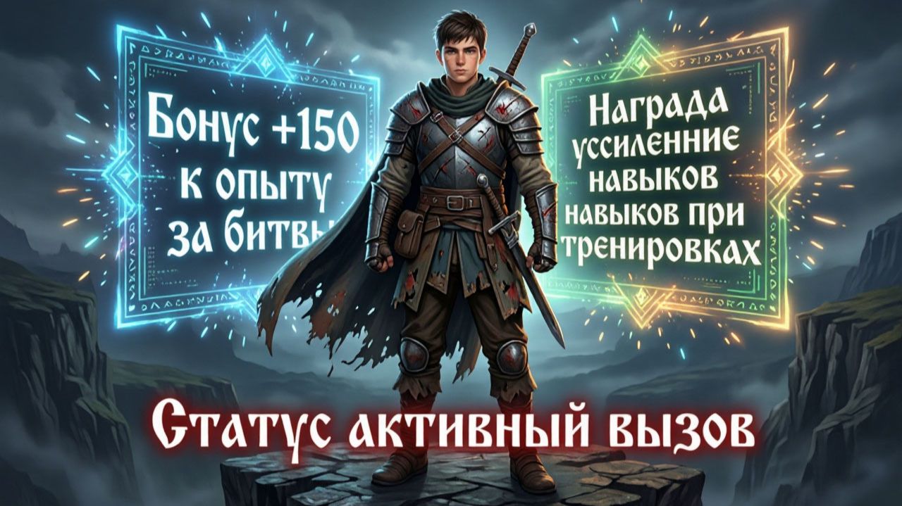 (2) Он выбрал самый опасный край, ведь система награждает за битвы и тренировки