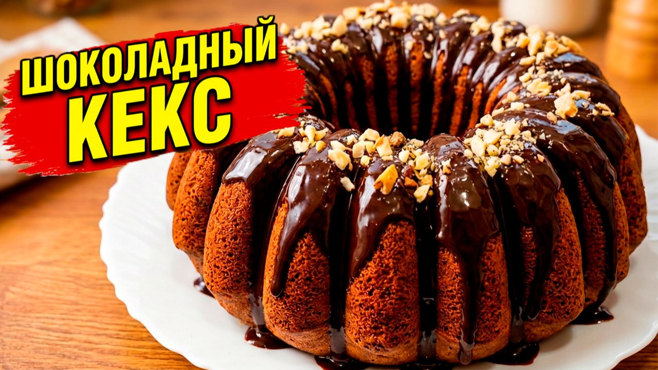 ПРИГОТОВЬТЕ ЕГО УЖЕ СЕГОДНЯ! ШОКОЛАДНЫЙ КЕКС С ОРЕХАМИ И ГЛАЗУРЬЮ! МЯГКИЙ, АРОМАТНЫЙ ДЕСЕРТ!