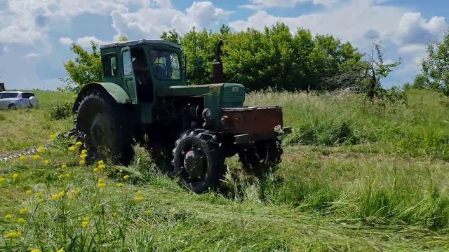 Трактор Т-40АМ косит траву!