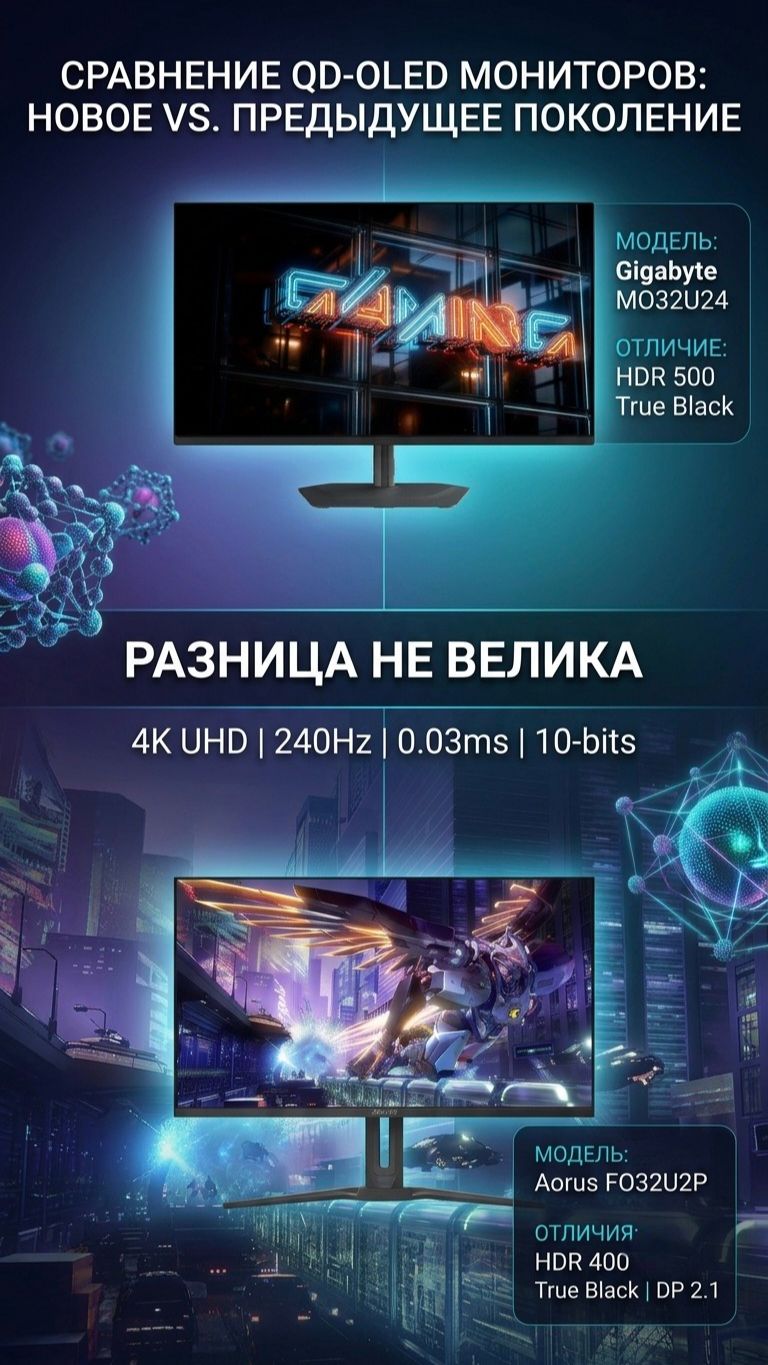 ❗Gigabyte MO32U24 и AORUS FO32U2 лицом к лицу❗ 🙀