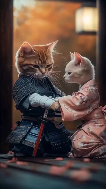 Как тренируются котики-самураи