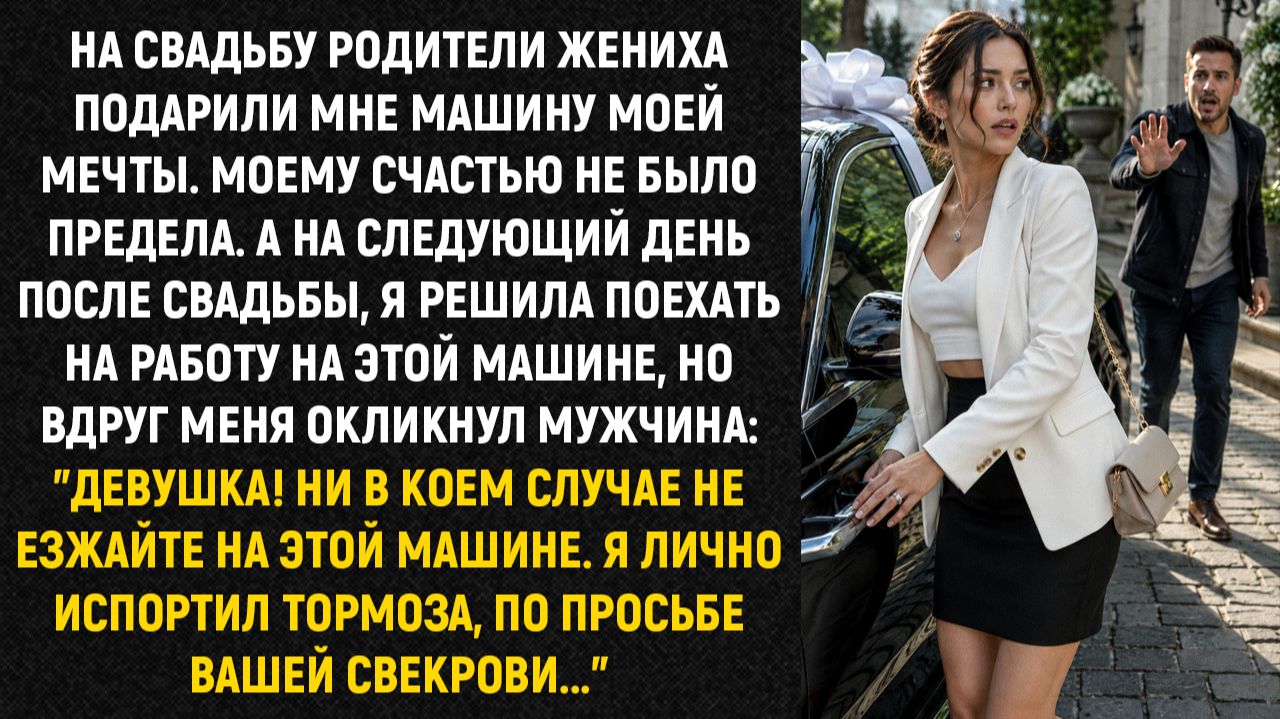 На свадьбу родители жениха подарили мне машину моей мечты. Моему счастью не было предела...