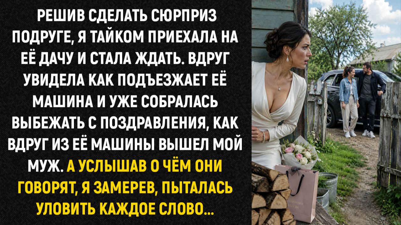 Решив сделать сюрприз подруге, я тайком приехала на её дачу и стала ждать. Вдруг увидела как...