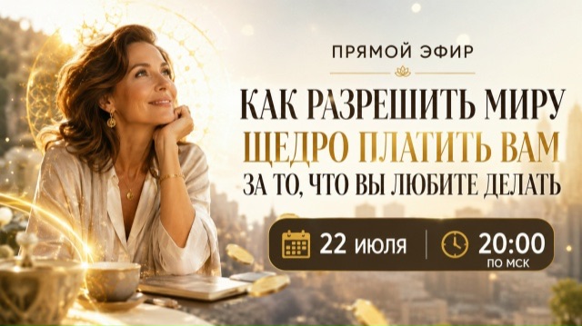прямой эфир:🎙 «Как разрешить миру щедро платить вам за то, что вы любите делать»
