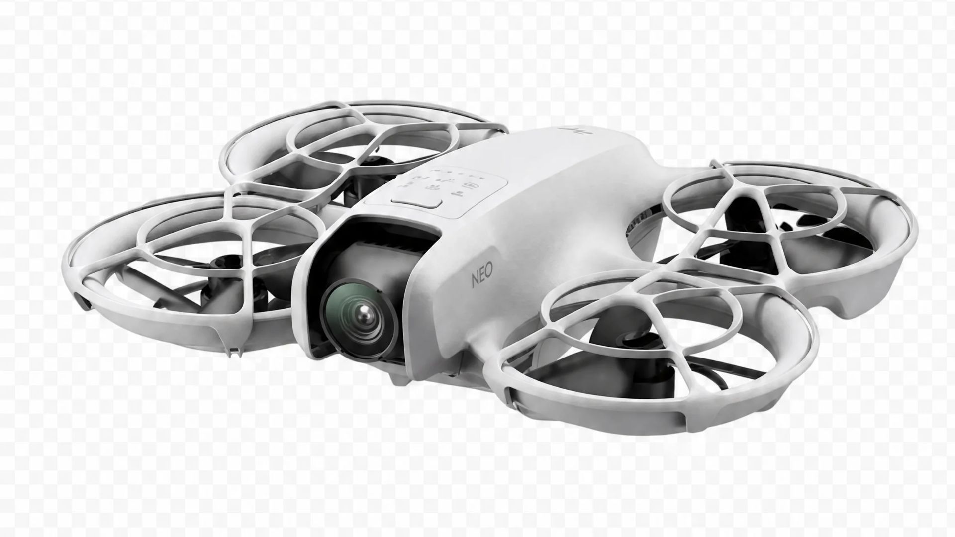 DJI Neo гуляет по траве… и в следующий миг — в небо!