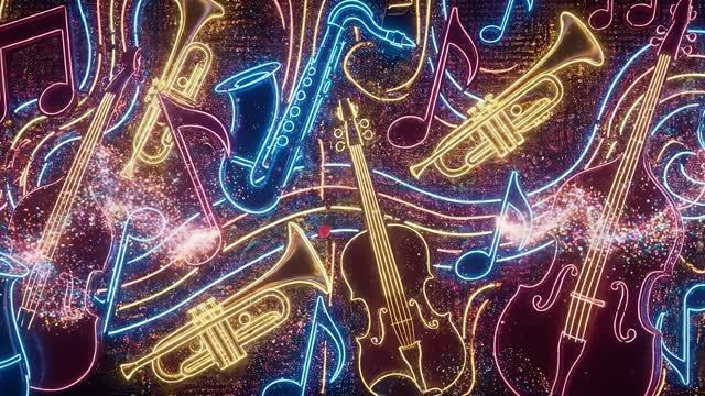 JAZZ & NEON | эстетика Джаза [Футаж 4K] #shorts