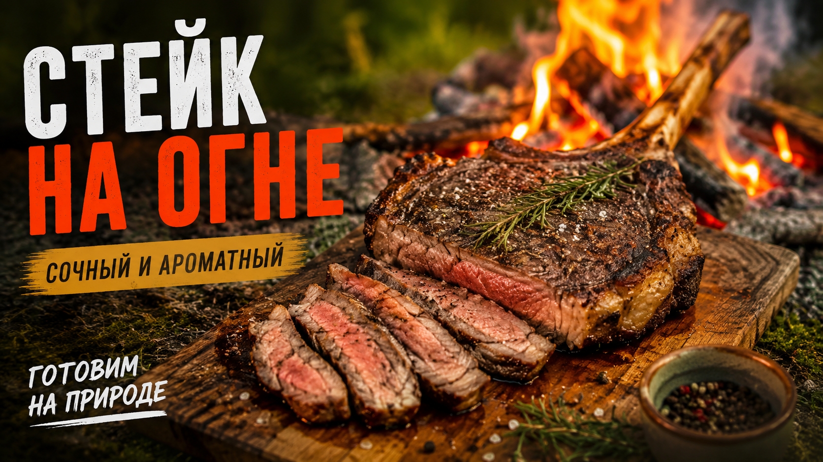 Сочный стейк на огне | Готовим мясо на природе
