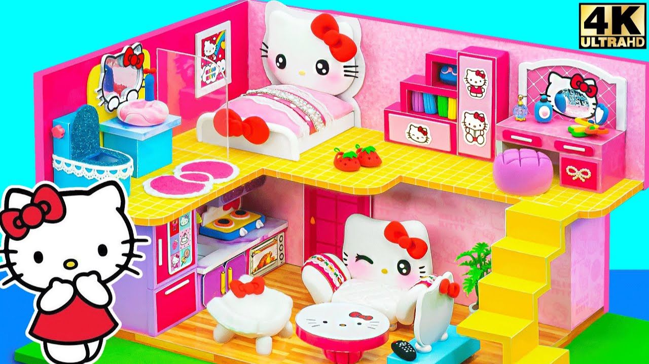 Сделайте домик Hello Kitty с милой спальней, современной кухней и гостиной ❤️ Мини-домик из кар