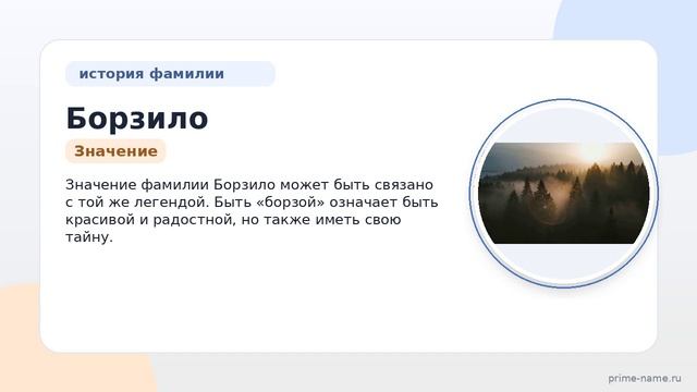 Фамилия Борзило: происхождение, значение и склонение