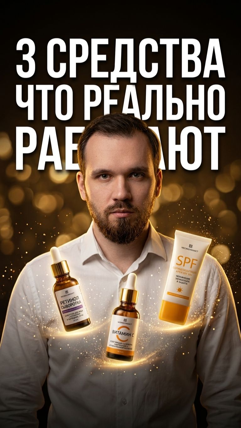 Ретинол, витамин С и SPF — единственная тройка, которая реально работает против морщин.
