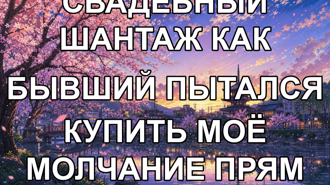 свадебный шантаж как бывший пытался купить моё молчание прям