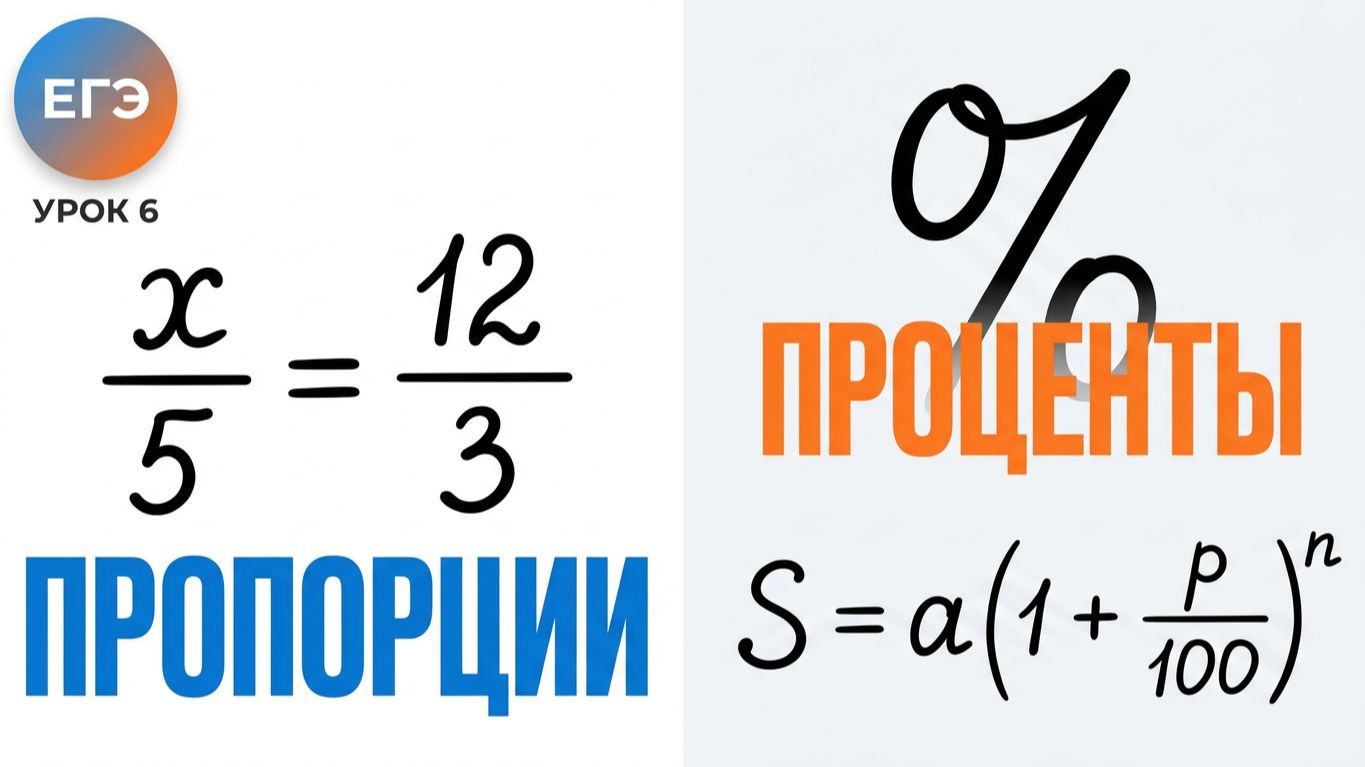 Пропорции и проценты. Формула сложных процентов. Подготовка к ЕГЭ по математике. Урок #6