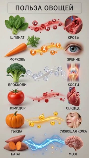 Польза от овощей организму.