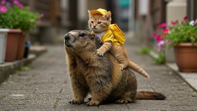 черная кошка Джиджи двигается📦