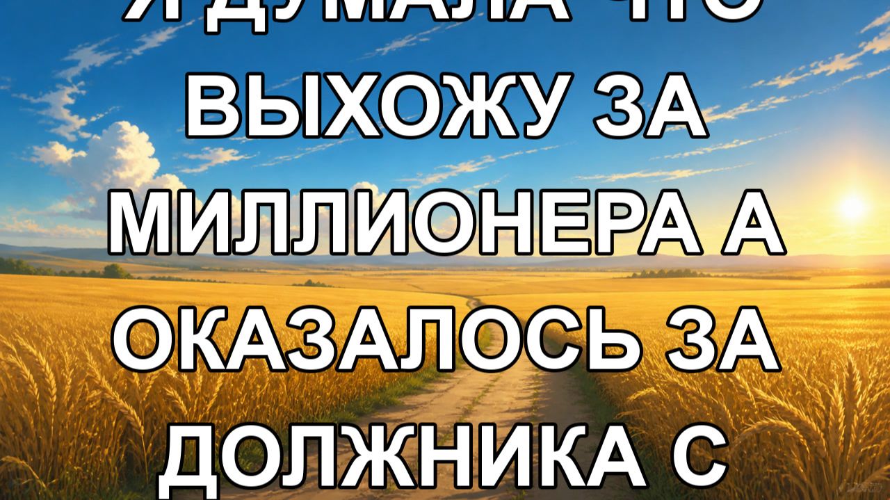 я думала что выхожу за миллионера а оказалось за должника с