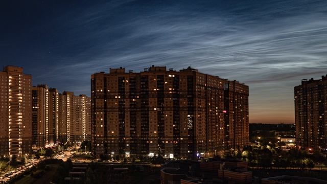 Серебристые облака 17 июля 2026. Таймлапс. Санкт-Петербург, Парнас.