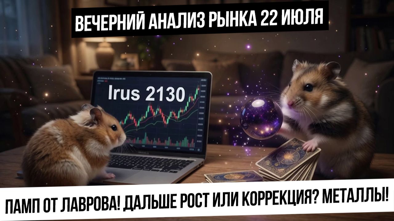 Вечерний анализ рынка 22 июля. памп от Лаврова! Будет ли коррекция? Рубль! Металлы пора покупать?