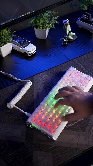 Игровая клавиатура Attack Shark R68 HE с Белым Кованным Карбоном