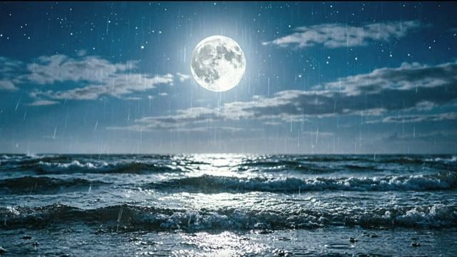Звуки моря с дождем ночью ⭐⭐⭐ Релакс перед сном