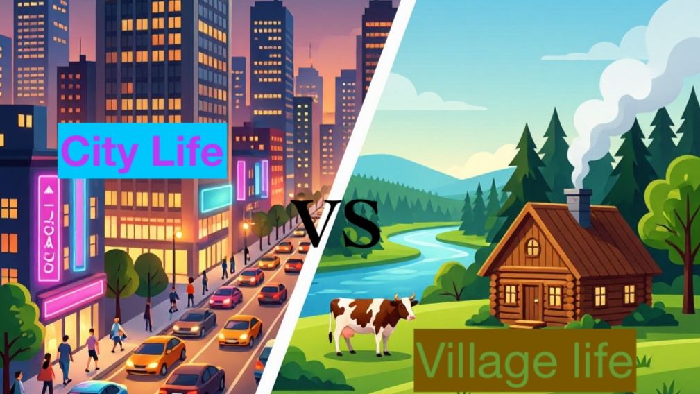 FRIENDS VISITING EACH OTHER IN THE VILLAGE & IN THE CITY - practice your English skills