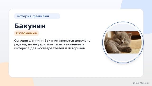 Фамилия Бакунин: происхождение, значение и склонение