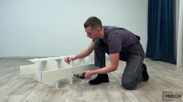МИКОН Видео сборка. Прихожая Кевин. Обувница открытая.