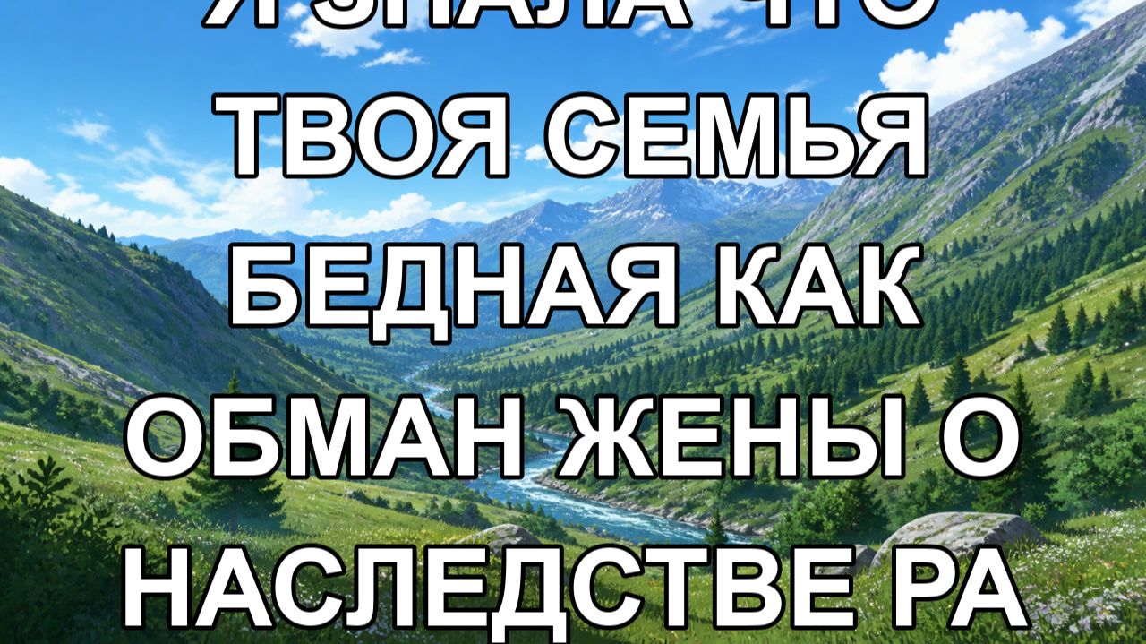 я знала что твоя семья бедная как обман жены о наследстве ра