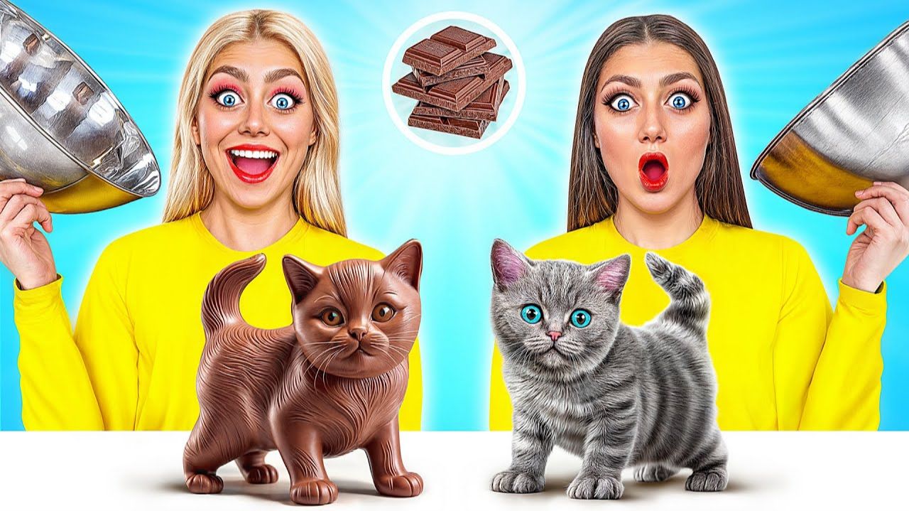 Челлендж. Шоколадная Еда vs Настоящая еда от Funny DO Challenge