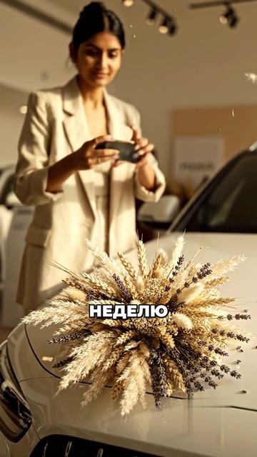 Декор автосалона на квартал — сухоцветы в шоуруме без обслуживания