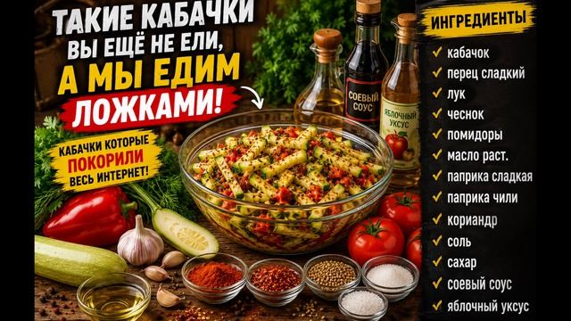 Рецепт , вкусный салат из кабачков