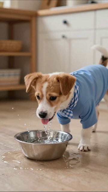 Когда жажда зашкаливает! 🐶💦 #милота #песель #смешныеживотные