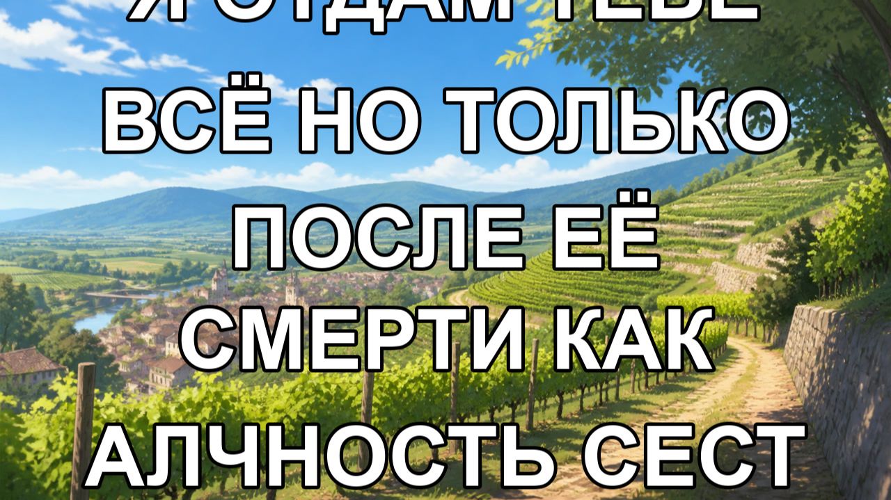 я отдам тебе всё но только после её смерти как алчность сест